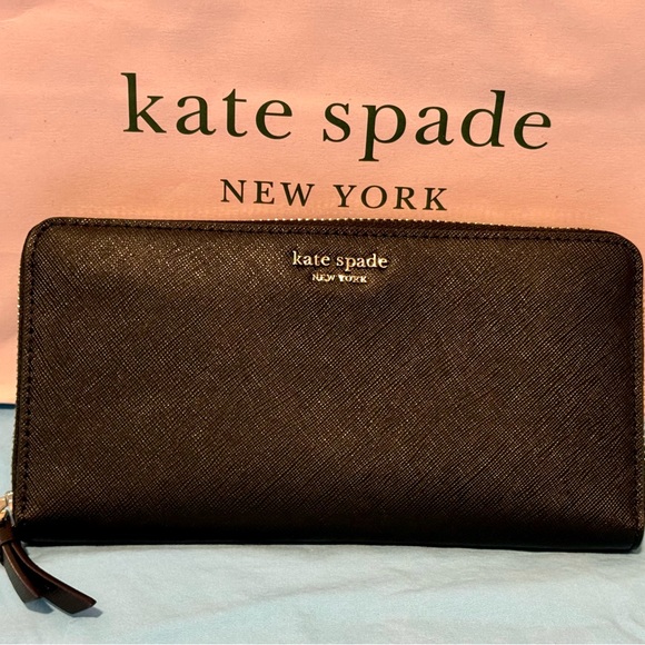 Kate Spade ♠️ Continental Wallet (Black Leather) - Picture 2 of 5